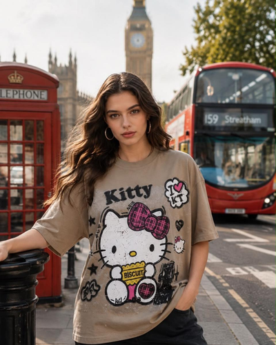 Brown Graphic Oversized T-Shirt