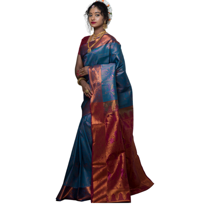 Women’s Kerala Kasavu Saree with Running Blouse