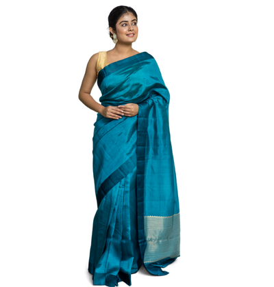 Women's Banarasi Kanjivaram Cotton Silk Saree With Unstitched Blouse Material