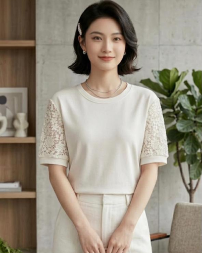Classic Ivory Basic T-Shirt