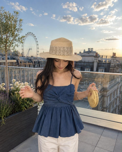 Navy Blue Belted Summer Dress