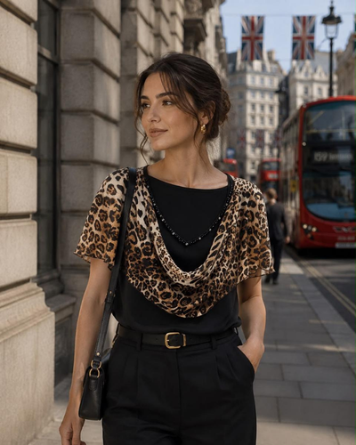 Black Lace Detail Statement Top