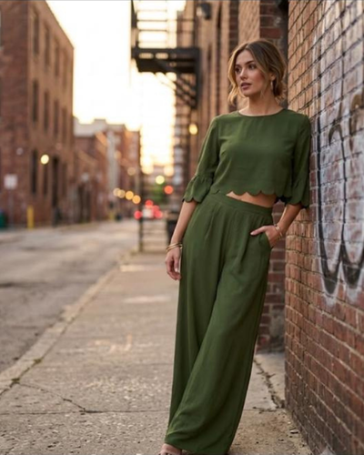 Olive Green Relaxed Fit Jumpsuit