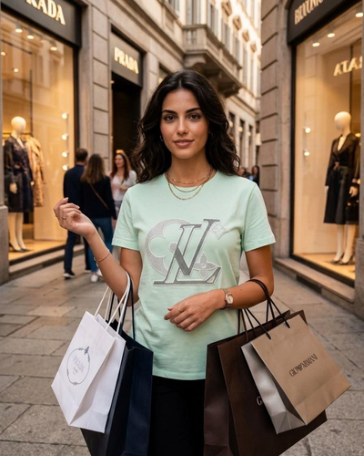 Mint Green Graphic Casual T-Shirt