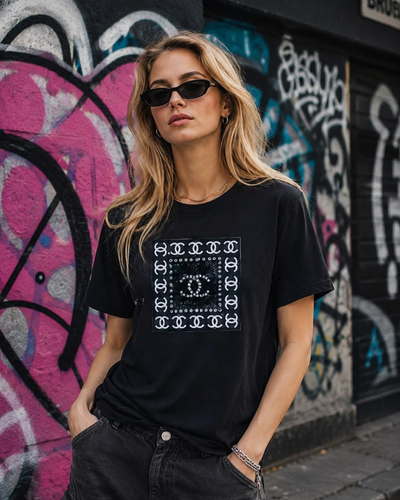 Black Square Logo Graphic T-Shirt