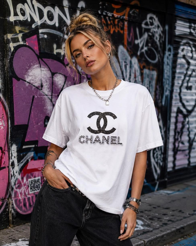 White Classic Logo Graphic T-Shirt