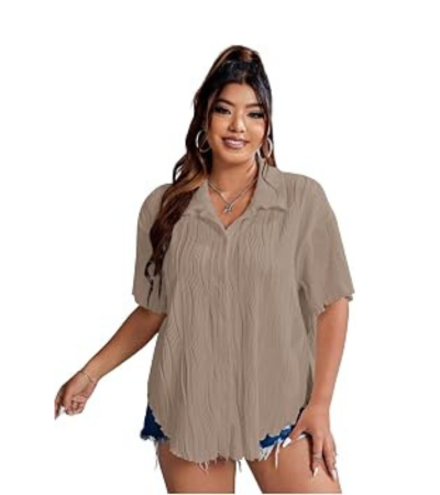 Women Poly Lycra Blend Stylish Korean Tops Oversized Shirts, Crop Tanks & Trendy Summer Wear